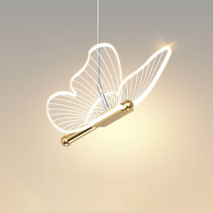 Aplique de pared LED con diseño contemporáneo y creativo de foco mariposa en hierro y acrílico para sala de estar 