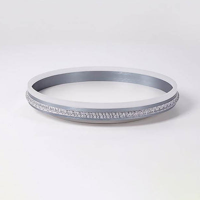 Italienische, minimalistische Ring-Deckenleuchte aus gebürstetem Acryl