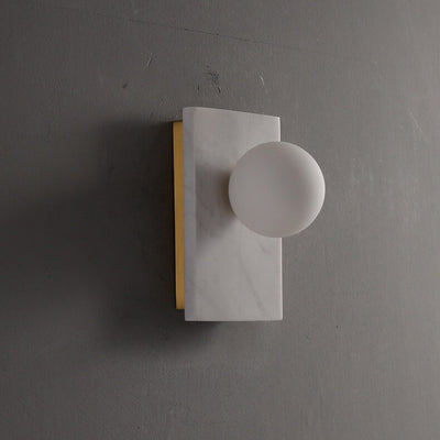 Nordic Marble Rectangular Design 1-Light Wall Sconce Lamp