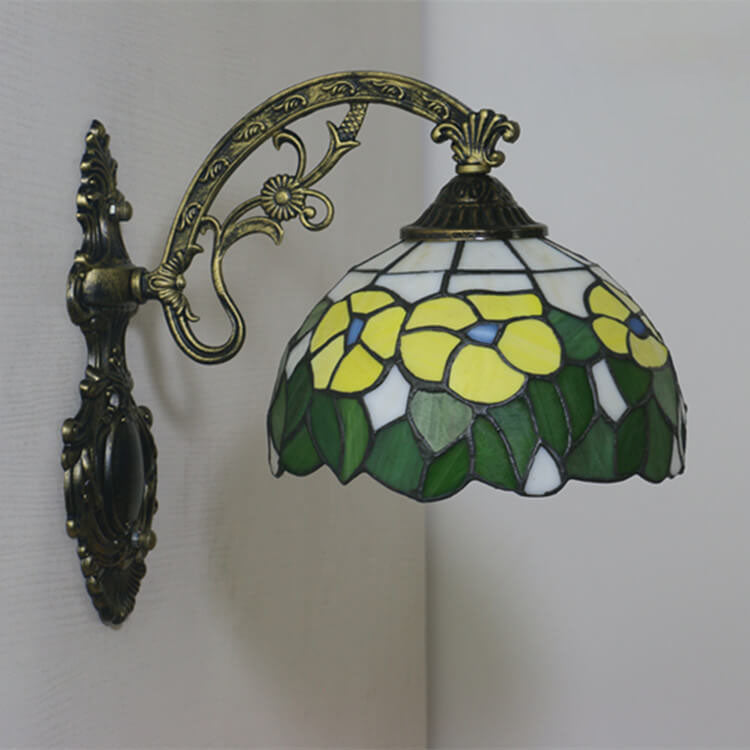 European Tiffany Glass 1-Light Wall Sconce Lamp