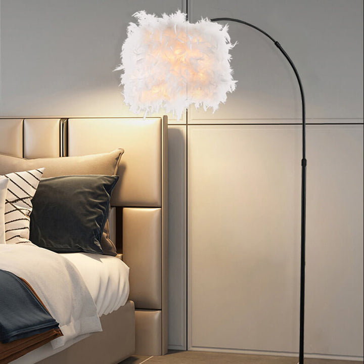 Lámpara de pie moderna nórdica creativa de pluma con 1 luz 