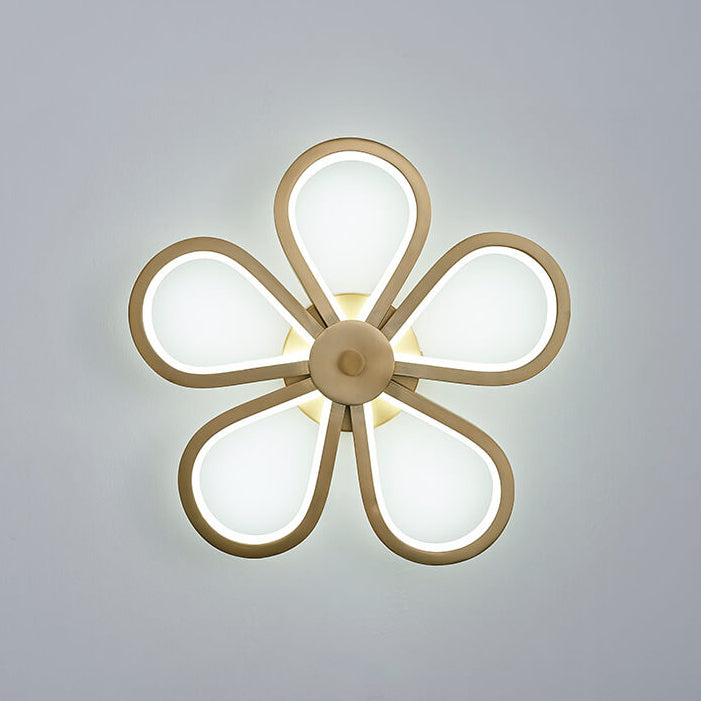Moderne Luxus-Petalenform Messing LED Wandleuchte 
