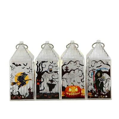 Petite lanterne Portable citrouille d'halloween, squelette de sorcière, décorations d'ambiance, lumières 