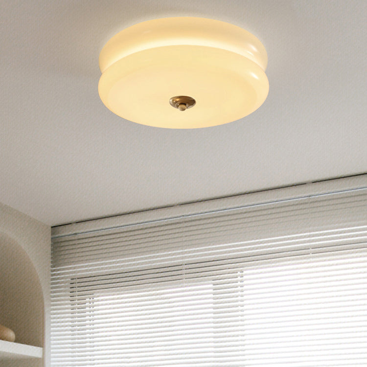 Plafonnier LED avec abat-jour en verre cylindrique de simplicité moderne pour salon 
