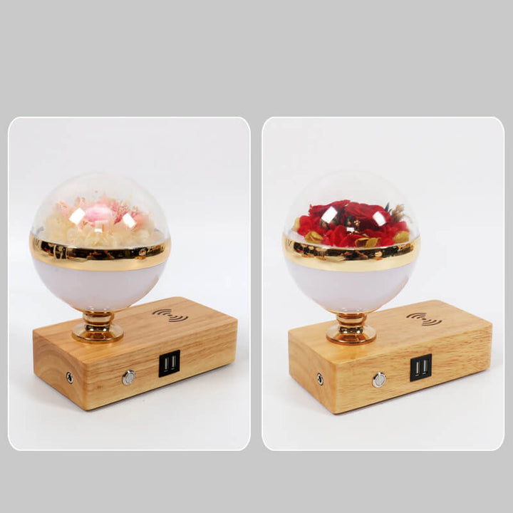 Creative Permanent Flower Night Light Smart Bluetooth Lautsprecher LED Wireless wiederaufladbare Tischlampe 