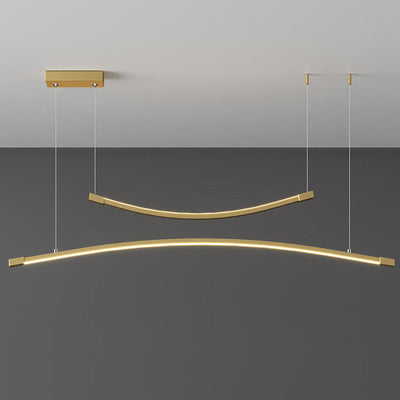 Modern Minimalist Double Curves Line Island Light LED Chandelier