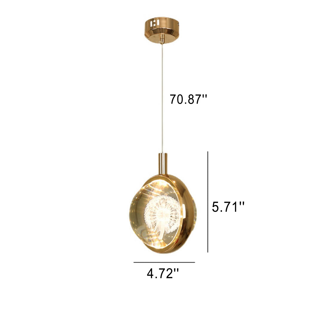 Lampe suspendue LED multi-styles en boule de cristal tridimensionnelle créative 