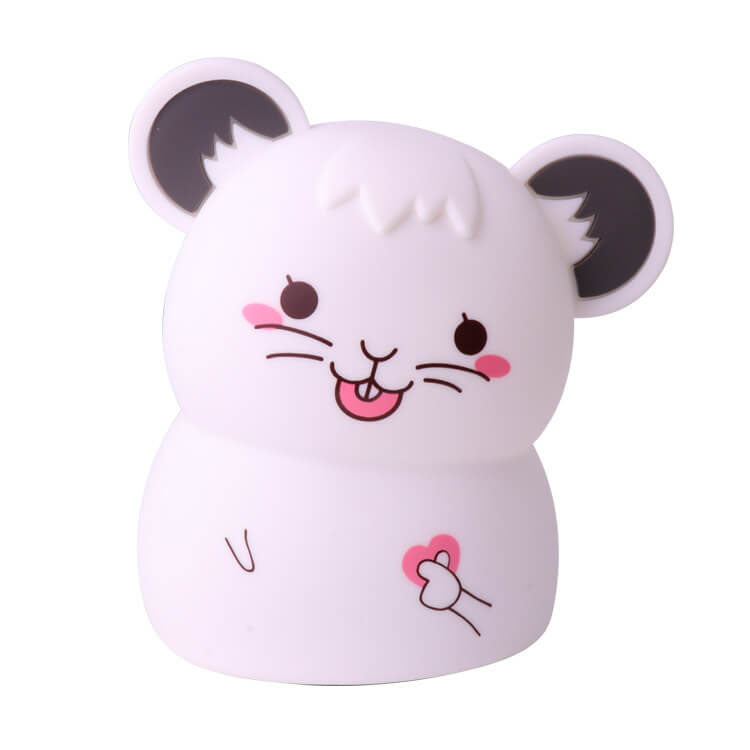 Lámpara de Mesa Luz Nocturna LED USB de Silicona con Ratón Lindo de Dibujos Animados 