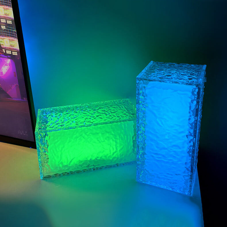 مصباح طاولة ديكوري LED RGB أكريليك مكعب ثلجي مبتكر 