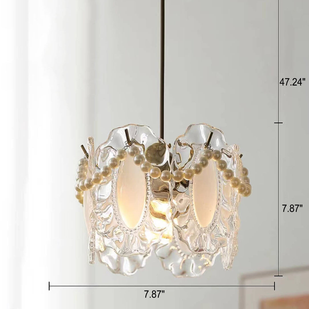 French Light Luxury Hardware Lampe suspendue à 1 lumière en verre 