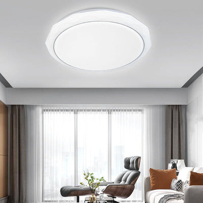 Modern Simple Round Diamond Acrylic LED Flush Mount Ceiling Light