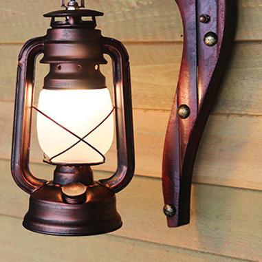Retro Bamboo Weaving Handle 1-Light Antique Glass Kerosene Wall Lamp