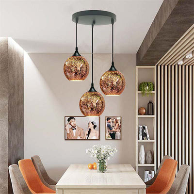 Modern Creative 3D Colorful Fireworks Glass Dome 2/3 Light Island Light Chandelier