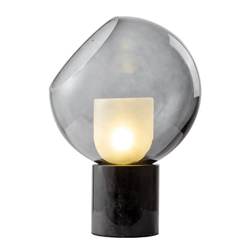 Lámpara de Mesa de 1 Luz con Base de Mármol Minimalista Nórdico y Bola de Vidrio 