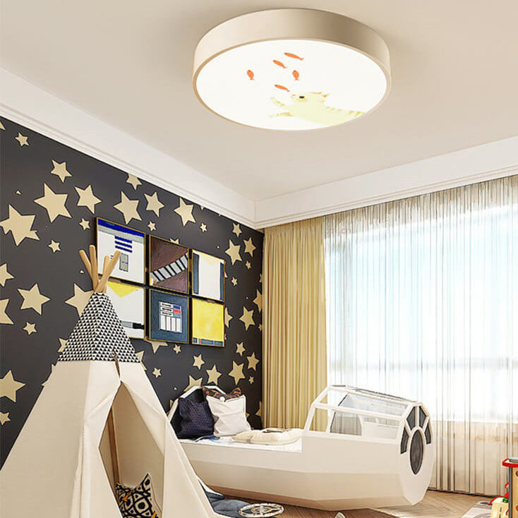 Plafonnier LED rond coloré et créatif pour enfants 