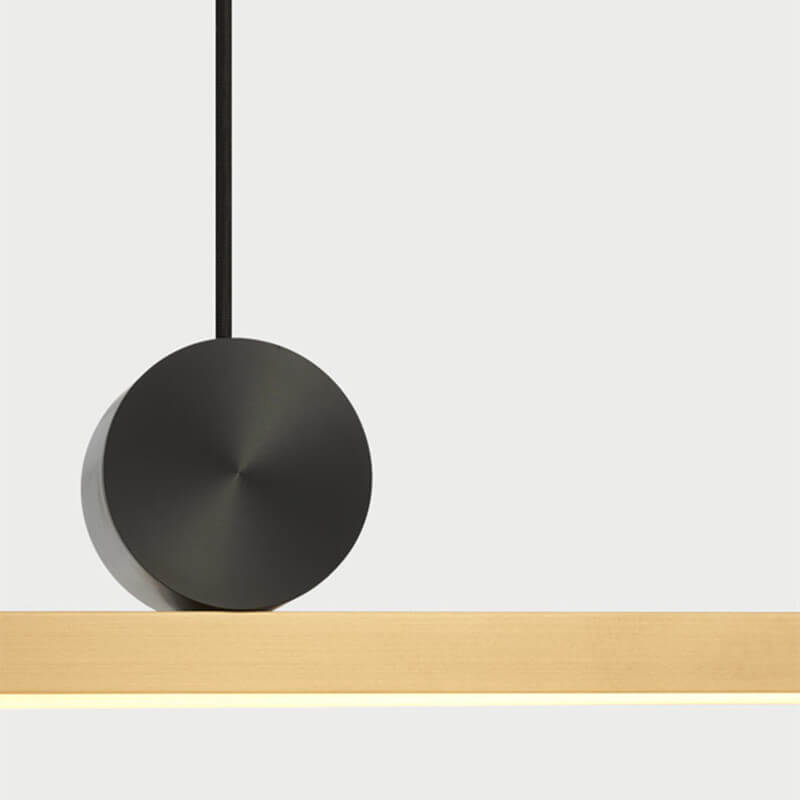 Nordic Minimalist Geometric Long LED Brass Chandelier