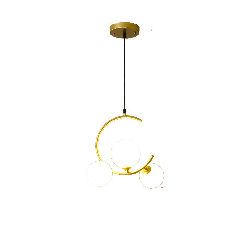 Scandinavian Minimalist Round Ball Glass 1/3-Light Island Light Chandelier