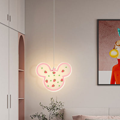 Nordic Cartoon Round Acrylic  Astronaut LED Pendant Light