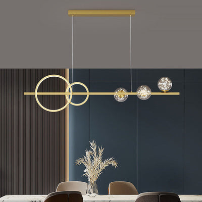 Modern Luxury Long Round Ring Full Sky Island Light LED Chandelier