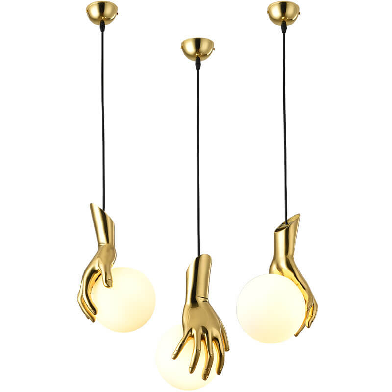 Modern Minimalist Creative All Copper Glass 1-Light Pendant Light