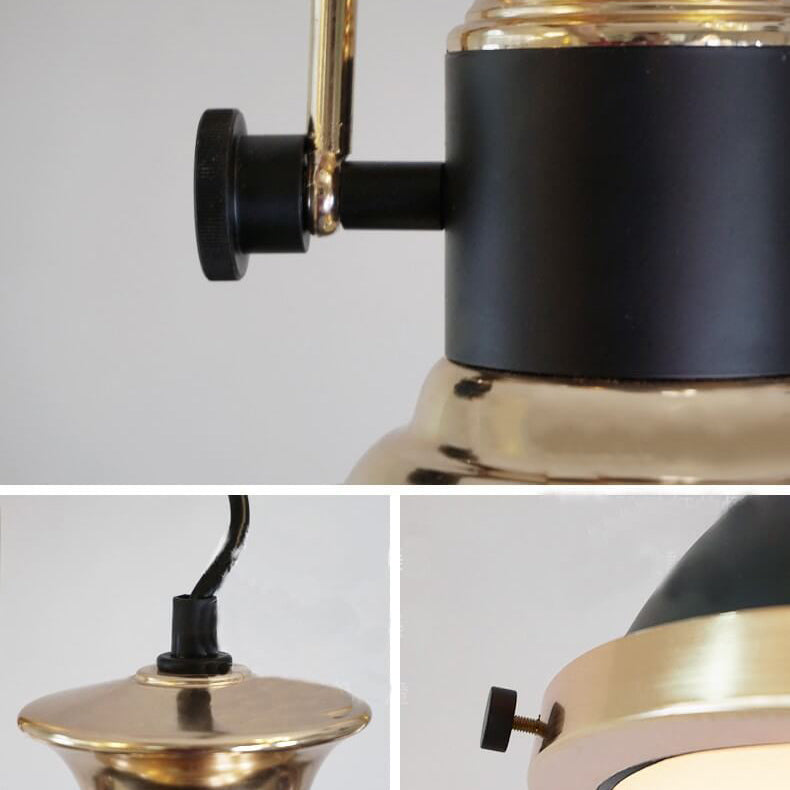 Industrieller Vintage-Eisen-Topfdeckel drehbarer 1/3-Licht-Kronleuchter