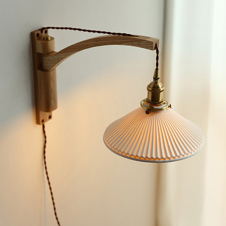Lámpara de Aplique de Pared Plegable de Cerámica Telescópica Retro de 1 Luz 