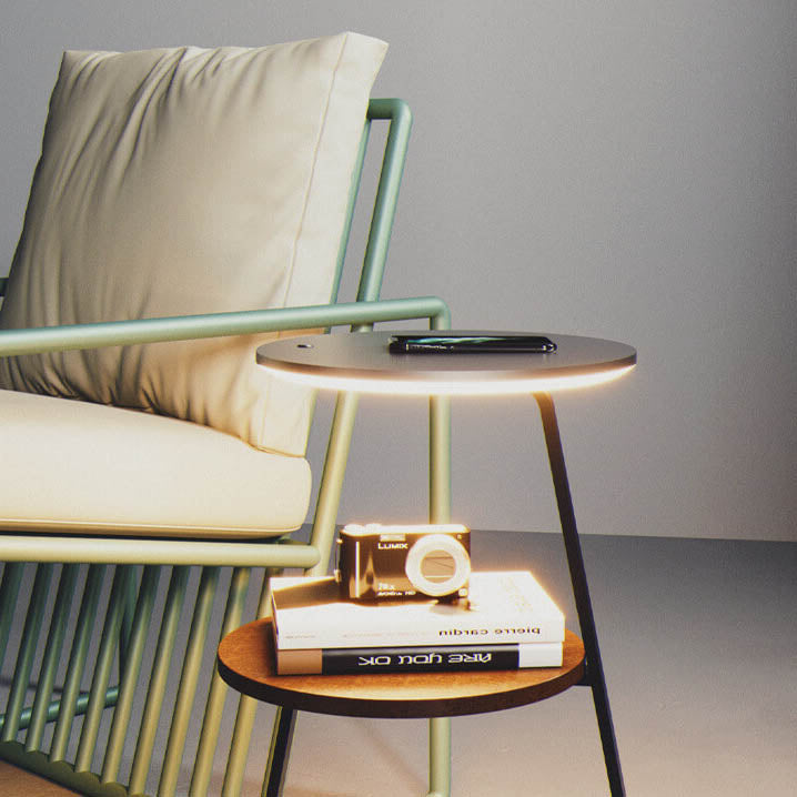 Modern Minimalist Column Storage Shelf Wireless Charging LED One Floor Lamp