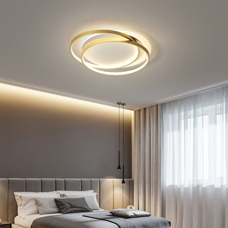 Nordic Light Luxury Circle Aluminum LED Flush Mount Ceiling Light