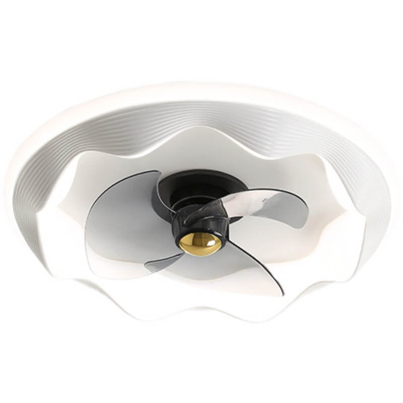 Modern Creative Round Wave LED Flush Mount Ceiling Fan Light