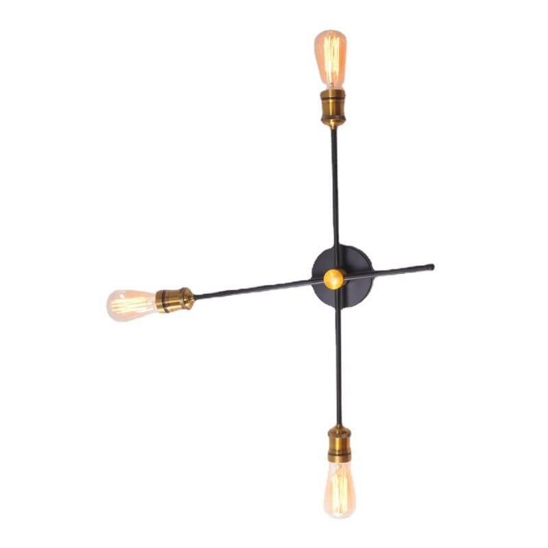 Industrielle Vintage Eisen Lineare Verstellbare 3-Licht Wandleuchte 