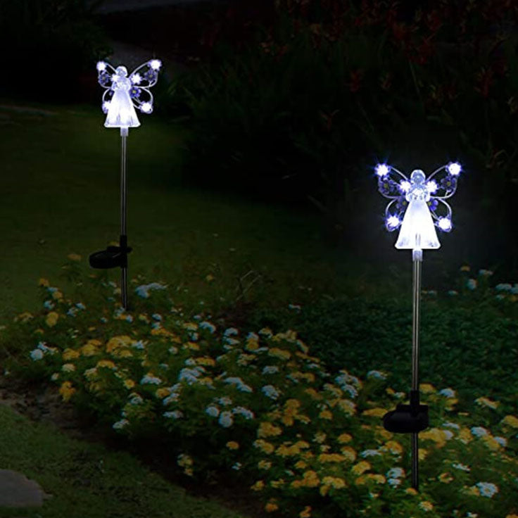 Modern Creative Flower Angel Decorative Solar Outdoor Lawn LED Garden Ground Insert Landscape Light