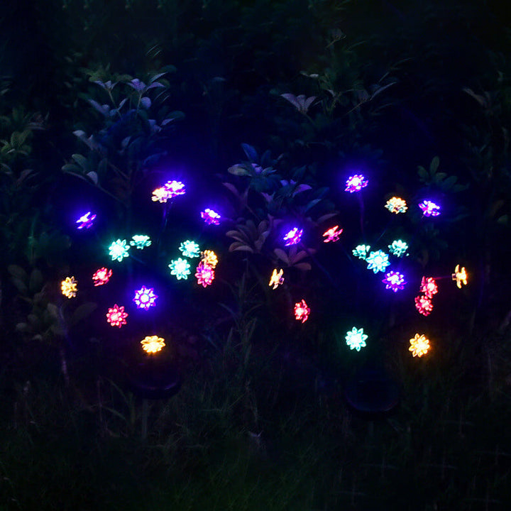 Lumière décorative de pelouse de jardin extérieur à 16 LED Lotus Branch solaire 