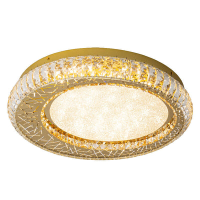 Modern Luxury Crystal Bird Nest Round LED Flush Mount Ceiling Light