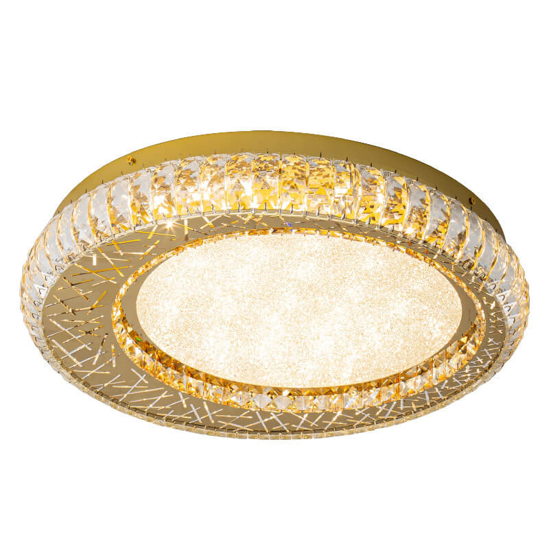Modern Luxury Crystal Bird Nest Round LED Flush Mount Ceiling Light