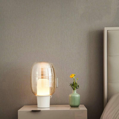 Lampe de table moderne minimaliste à rayures ovales en verre à 1 lumière 