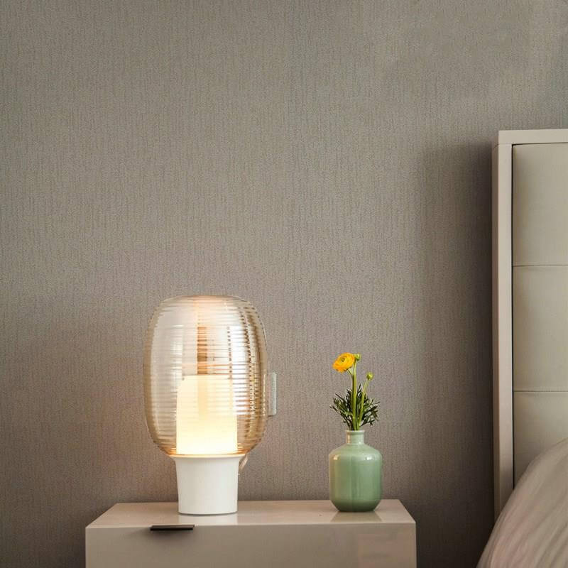 Lampe de table moderne minimaliste à rayures ovales en verre à 1 lumière 