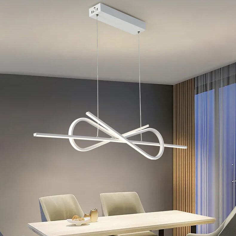 Modern Light Luxury Bow Line Design Island Light LED-Kronleuchter