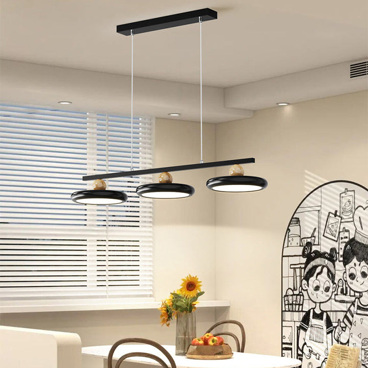 Lustre LED en forme de soucoupe volante en verre crème nordique contemporain pour salon 