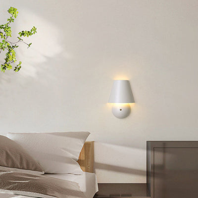 Applique murale LED en fer acrylique rond trapézoïdal crème moderne 