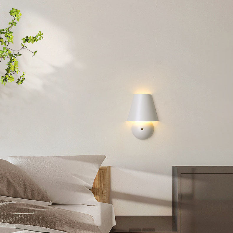 Applique murale LED en fer acrylique rond trapézoïdal crème moderne 