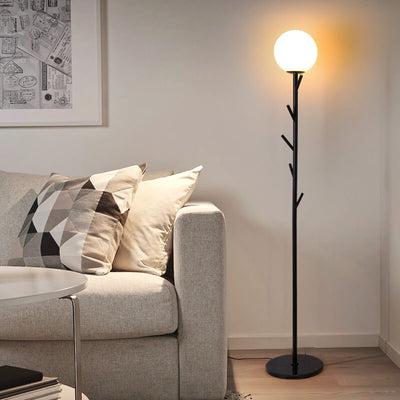 Nordic Minimalist Solid Color Pleated Iron PVC 1-Light Standing Floor Lamp