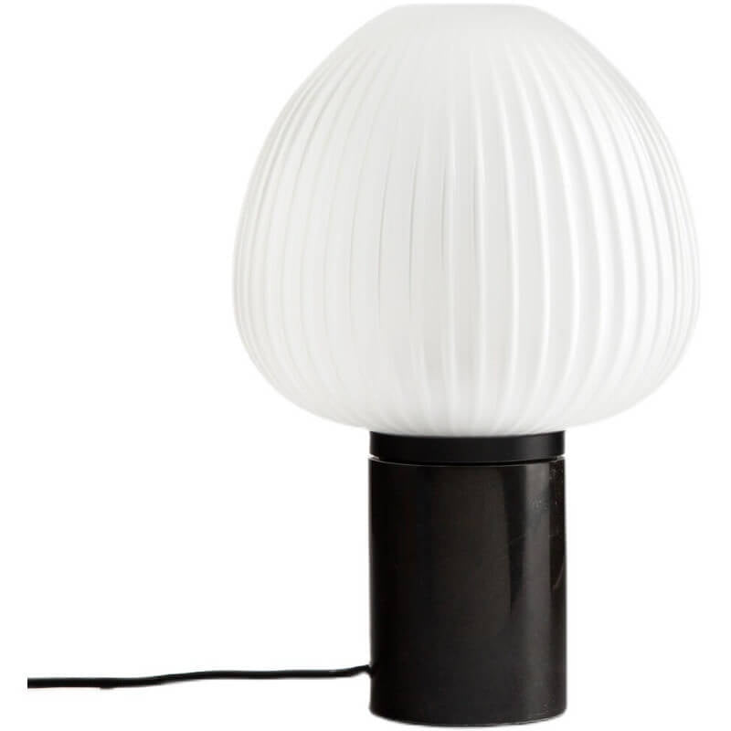 Moderne, minimalistische, weiß gestreifte Glas-1-Licht-Kunst-Tischlampe 