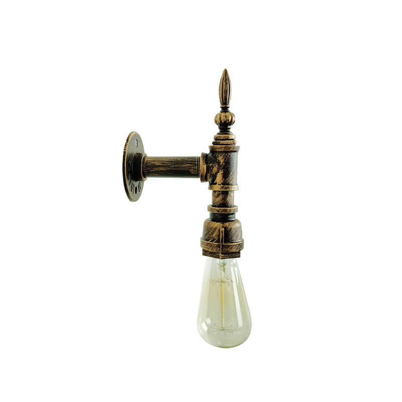 Industrielle Vintage-Eisen-Wasserpfeife 1-Licht-Wandleuchte 