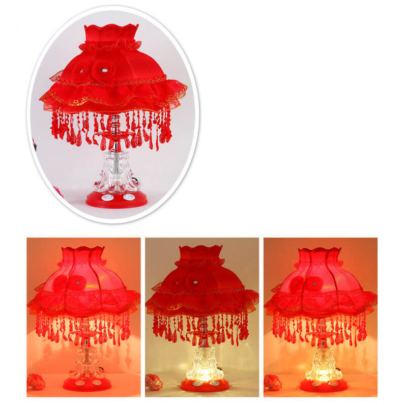 Lampe de table 1 lumière en verre avec tissu de style européen pour mariage 