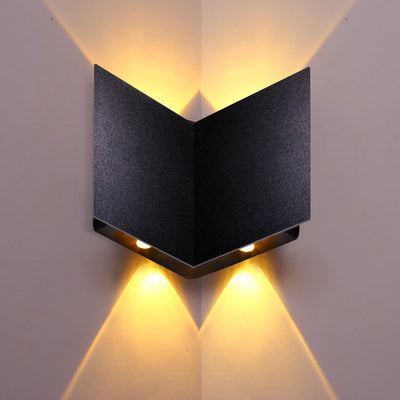 Outdoor Solar Square Flat Geometric LED Wall Sconce Lamp