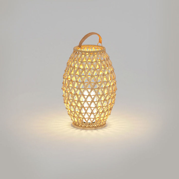 Outdoor Bamboo Weaving Portable Waterproof 1-Light Garden Landscape Light