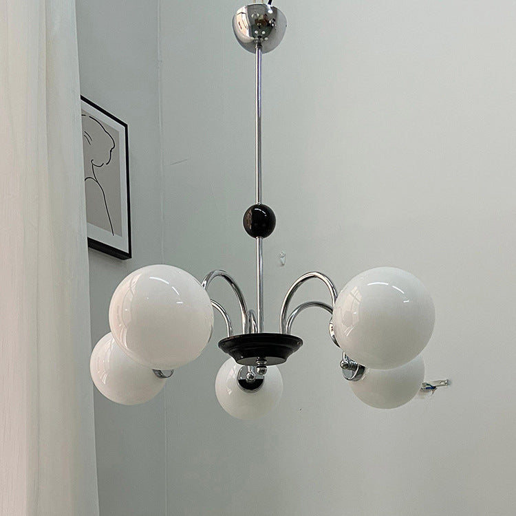Nordic Minimalist White Glass 3/5-Light Chandeliers
