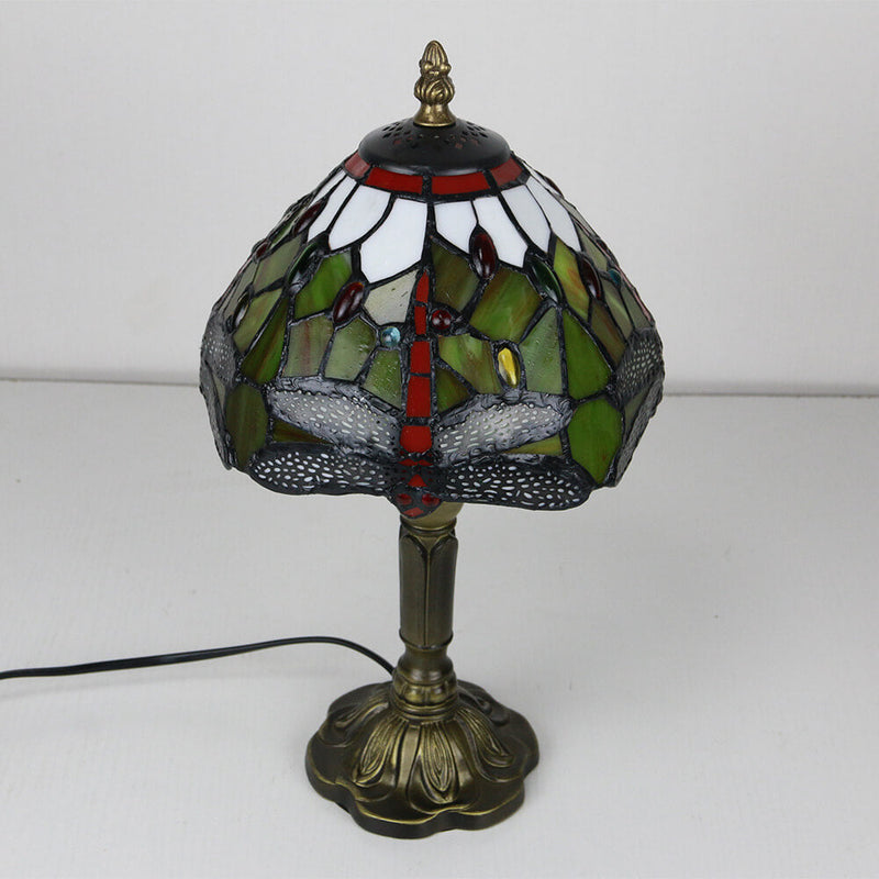 Tiffany Decorative Flower Umbrella Rose Alloy Stained Glass 1-Light Table Lamp