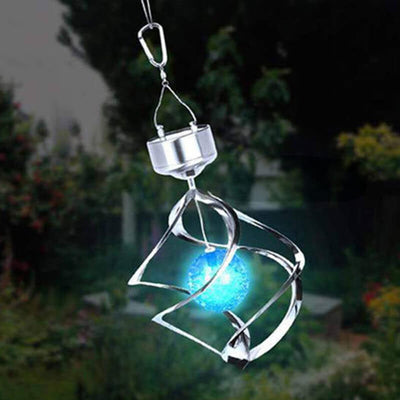 Modern Outdoor Solar Colorful Wind Turn Light LED Outdoor Pendant Light