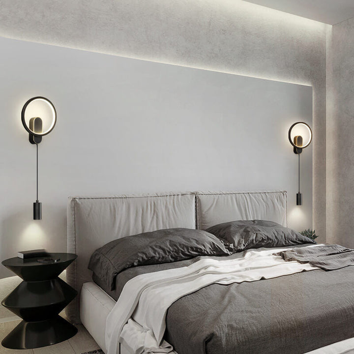 Lámpara Aplique de Pared Creativa LED Redonda Nórdica de Cobre Industrial 